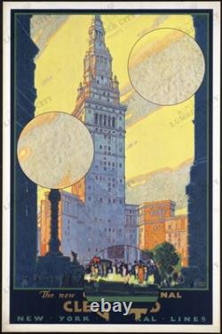 Cleveland Union Terminal 1930 Travel Poster New York Central Wall Art Retro