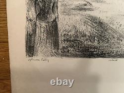 Emily Parks Woman Artist Central Park New York WPA Era Lithograph 1930s Look