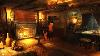 Gentle Rain Sounds With Crackling Fireplace For Sleep Study And Relaxation Medieval Room