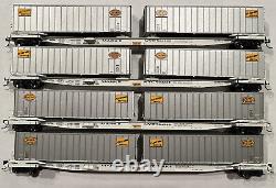 HO Lot of 4 Walthers New York Central Flexi Van Flat Cars with Trailers NYC Set #2