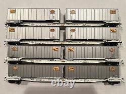 HO Lot of 4 Walthers New York Central Flexi Van Flat Cars with Trailers NYC Set #2