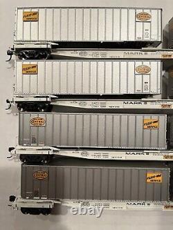 HO Lot of 4 Walthers New York Central Flexi Van Flat Cars with Trailers NYC Set #2