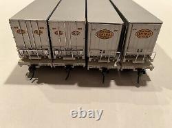 HO Lot of 4 Walthers New York Central Flexi Van Flat Cars with Trailers NYC Set #2