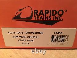 HO Rapido New York Central Alco FA2 Diesel Locomotive NYC #1113 DCC SOUND
