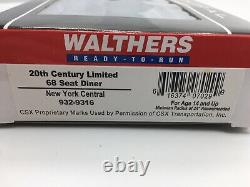 HO Walthers 932-9316 New York Central 20th Century Limited 68 Seat Diner Car NYC