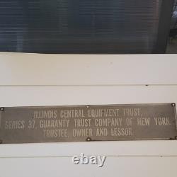 Illinois Central Series 37 Metal Railroad Plaque Guaranty Trust Co NY