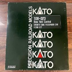 Kato 106-023 N New York Central Smooth Side Passenger Cars (Set of 4) Read