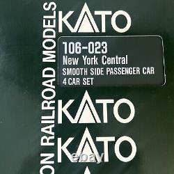 Kato 106-023 N New York Central Smooth Side Passenger Cars (Set of 4) Read