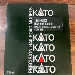 Kato 106-023 N New York Central Smooth Side Passenger Cars (Set of 4) Read