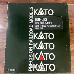 Kato 106-023 N New York Central Smooth Side Passenger Cars (Set of 4) Read