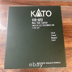 Kato 106-023 N New York Central Smooth Side Passenger Cars (Set of 4) Read