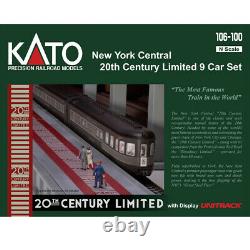 Kato 106-100 20th Century Limited Passenger Car Set New York Central (9) N Scale