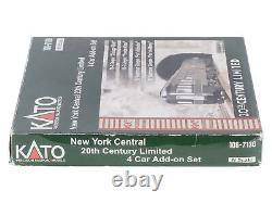 Kato 106-7130 N New York Central 20th Century Add On Passenger Car (Set of 4) LN