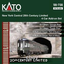 Kato N 20th Century Limited Add-On Passenger Car Set, New York Central 1067130