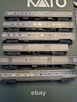 Kato N Scale 10 Car Set New York Central Passenger Cars with lights/passengers