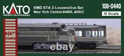 Kato N Scale E7A 2 Locomotive Set NYC #4008/4022 DC DCC Ready 1060440