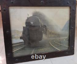 Large Fancy Wood Framed Poster New York Central Lines 1922 Steam Engine JRRGF