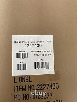 Lionel 2227430 O Scale New York Central Wood Baggage & Coach Set NYC&HR 2 Pack