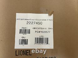Lionel 2227450 O Scale New York Central Wood Coach & Observation NYC 2 Car Set