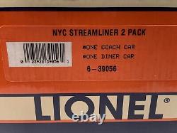 Lionel New York Central Streamliner 2 Car Passenger Set 6-39056! O Gauge Train