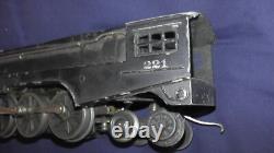 Lionel o27 streamlined steam locomotive & tender 2-6-4 #221 new york central nyc