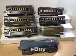 MARX ELECTRIC VINTAGE MERCURY 7 Pc New York Central GRAY passenger Articulated