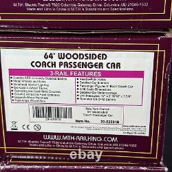 MTH #20-62031 O Scale New York Central 64' Woodside 3x Coach Car Set NOS