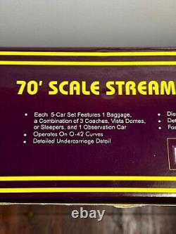 MTH 20-6554 O New York Central 70' Streamlined Passenger Car Set Only 4 Car