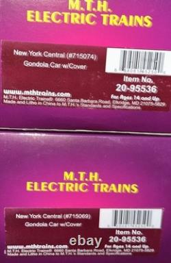 MTH Premier 20-95536 NEW YORK CENTRAL GONDOLA with Cover O-Scale (2-PACK) NEW