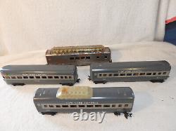 Marx New York Central Tin Toy Train Cars 234 Observation Meteor Lot of 3 O Gauge