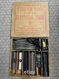 + Marx O #999 New York Central 2-4-2 Locomotive 4 Car Freight Set with Box 25225