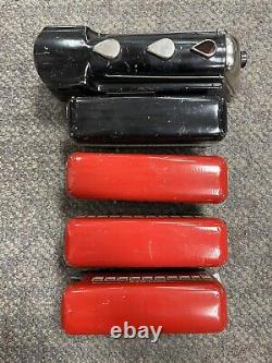 + Marx O Tin New York Central Commodore Steam Locomotive 3 Car Red Passenger Set