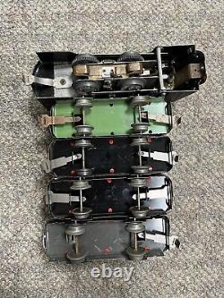 + Marx O Tin New York Central Commodore Steam Locomotive 3 Car Red Passenger Set