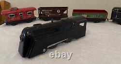 Marx Pressed Steel & Tin Wind-up New York Central Bullet Train Engine & 5 Cars