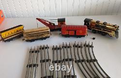 Marx Prewar O-Gauge Copper New York Centra Steam Loco + MORE Tracks 4 Cars 1 Eng