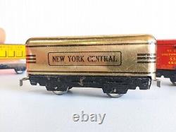 Marx Prewar O-Gauge Copper New York Centra Steam Loco + MORE Tracks 4 Cars 1 Eng