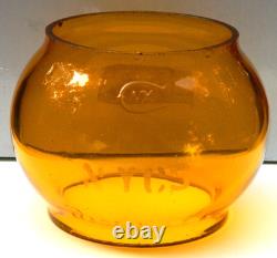 NYCS Etched Amber Railroad Lantern Globe, New York Central System, CNX