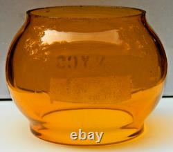 NYCS Etched Amber Railroad Lantern Globe, New York Central System, CNX