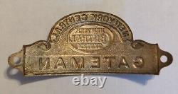 NYC New York Central Railroad Gateman Metal Hat Badge Tag