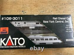 N Kato Rail Diesel Car #106-3011 New York Central Set D. Very Rare