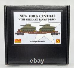 N Scale Micro-Trains New York Central Flat Car WithSherman Tanks 3-Pack NYC NEW
