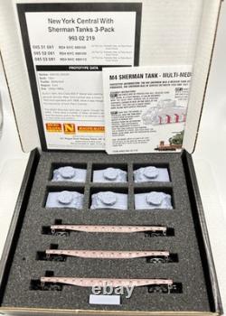 N Scale Micro-Trains New York Central Flat Car WithSherman Tanks 3-Pack NYC NEW