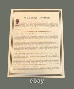 N. Y Central J-3 Hudson Metal Train Model Steam Locomotive