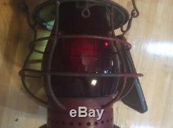 New York Central Dietz No. 6 Antique Railroad Lantern Red Globe