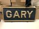 New York Central Gary, Indiana Cast Iron Railroad Station Sign From Depot