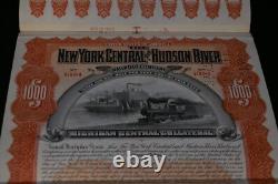 New York Central & Hudson River Railroad $1000 Gold Bond, Signed Horace Hayden