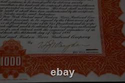 New York Central & Hudson River Railroad $1000 Gold Bond, Signed Horace Hayden
