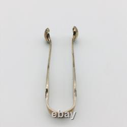 New York Central Lines Silver Sugar Tongs 1920's Shell Pattern Railroad NYC
