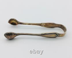 New York Central Lines Silver Sugar Tongs 1920's Shell Pattern Railroad NYC