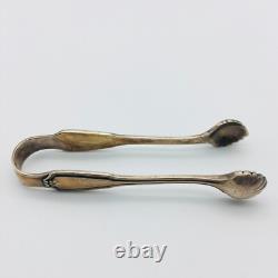 New York Central Lines Silver Sugar Tongs 1920's Shell Pattern Railroad NYC